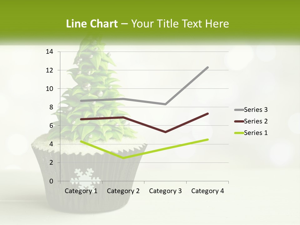 A Cupcake With A Christmas Tree On Top Of It PowerPoint Template