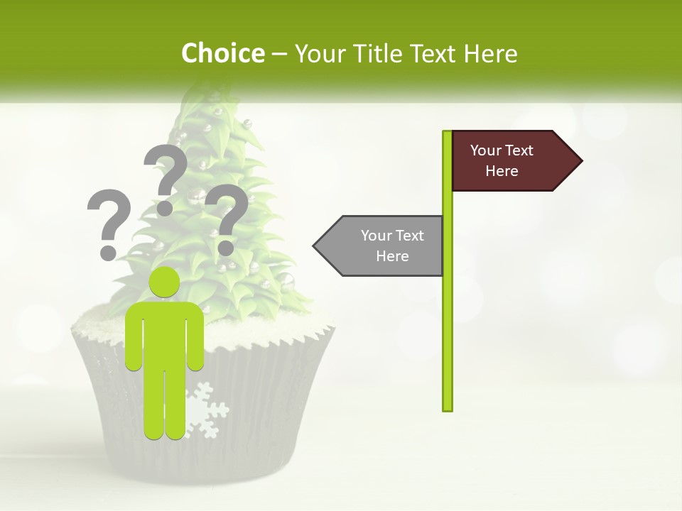 A Cupcake With A Christmas Tree On Top Of It PowerPoint Template