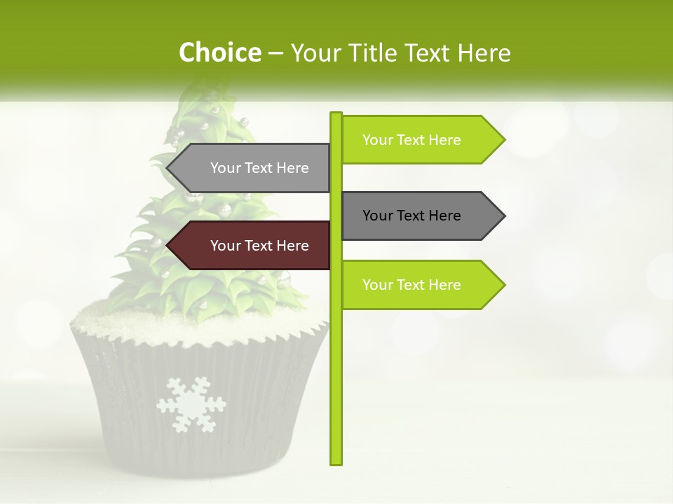 A Cupcake With A Christmas Tree On Top Of It PowerPoint Template