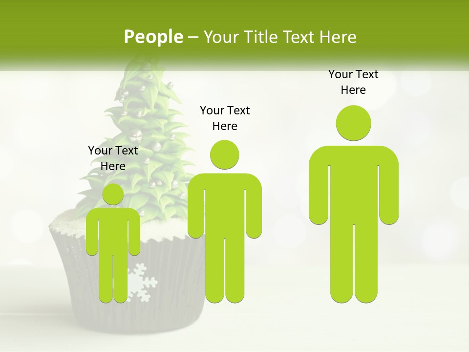 A Cupcake With A Christmas Tree On Top Of It PowerPoint Template