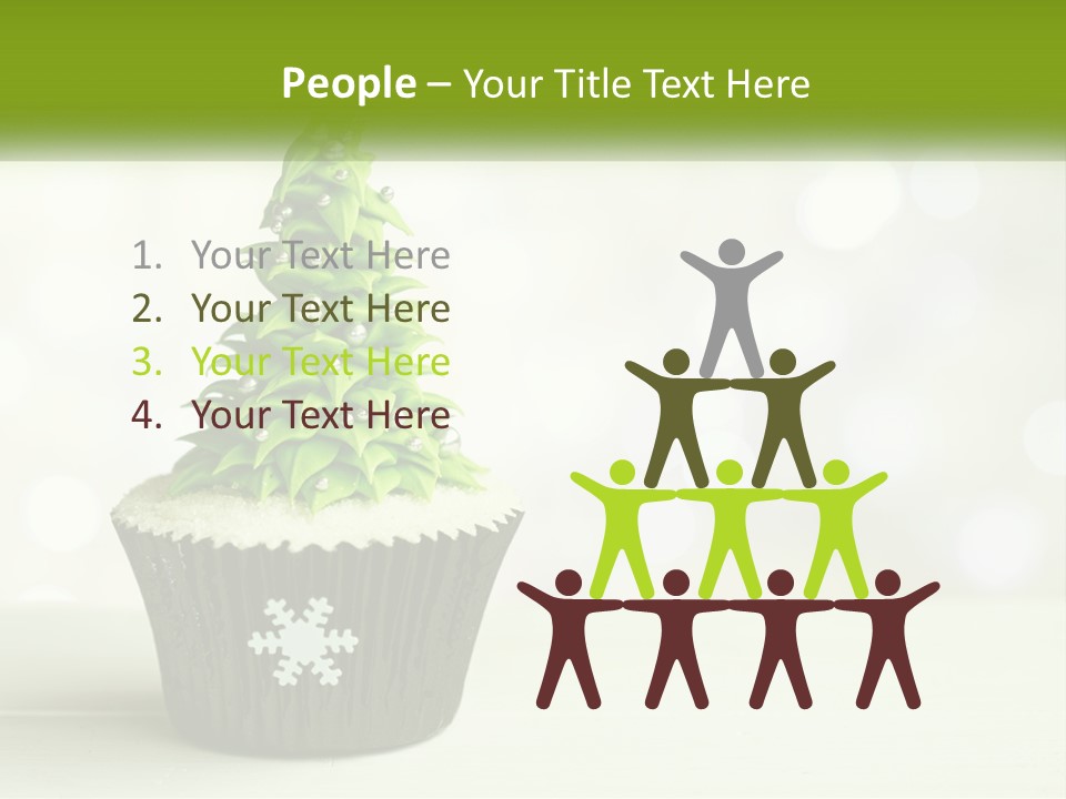 A Cupcake With A Christmas Tree On Top Of It PowerPoint Template