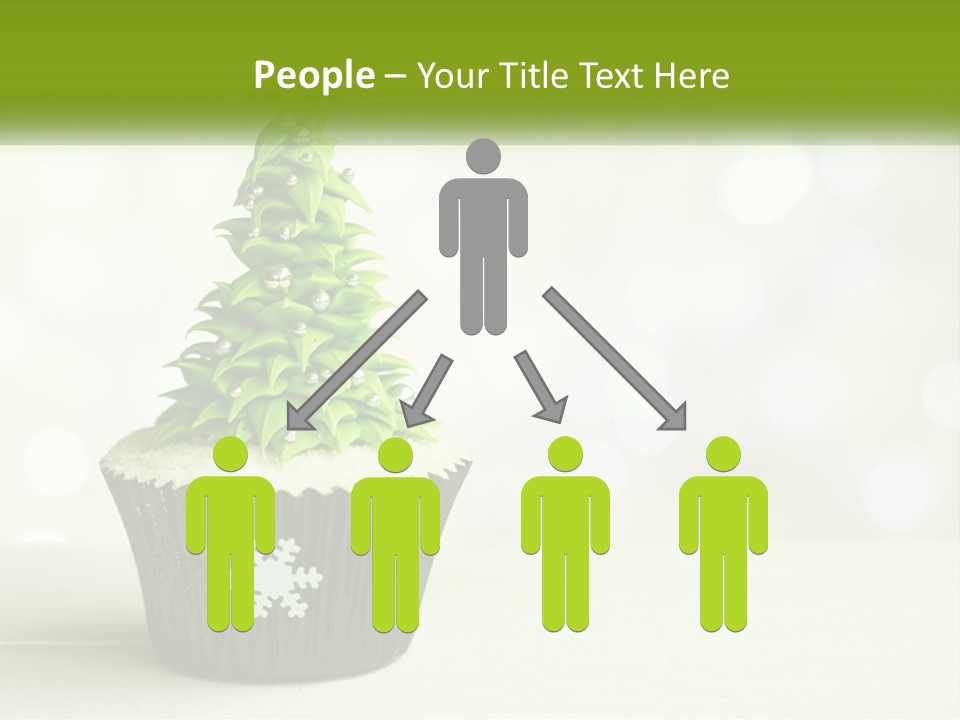 A Cupcake With A Christmas Tree On Top Of It PowerPoint Template