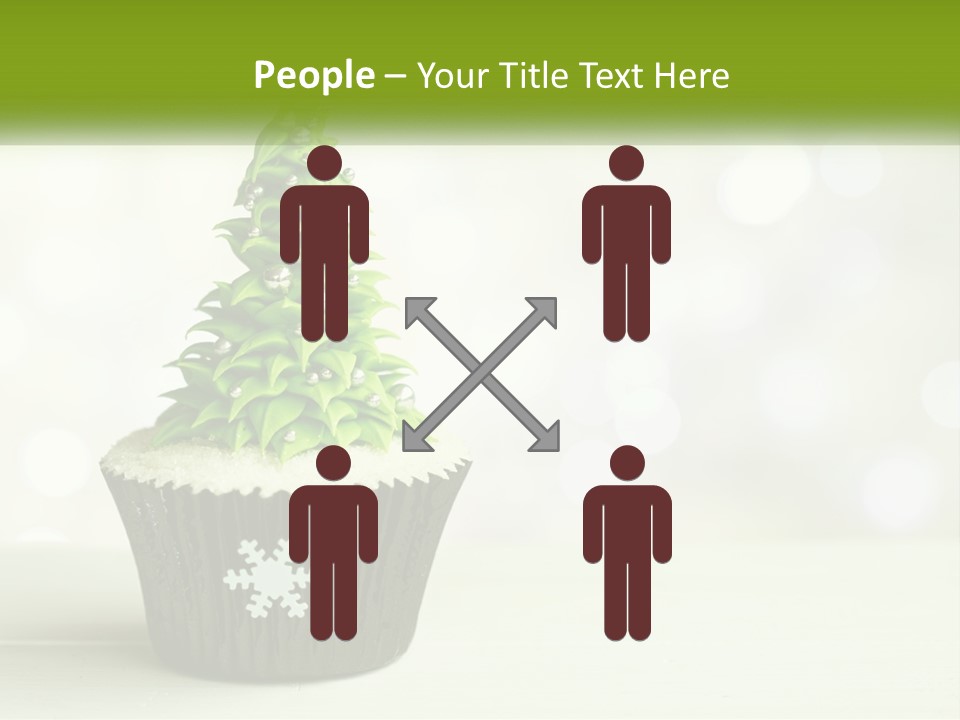 A Cupcake With A Christmas Tree On Top Of It PowerPoint Template
