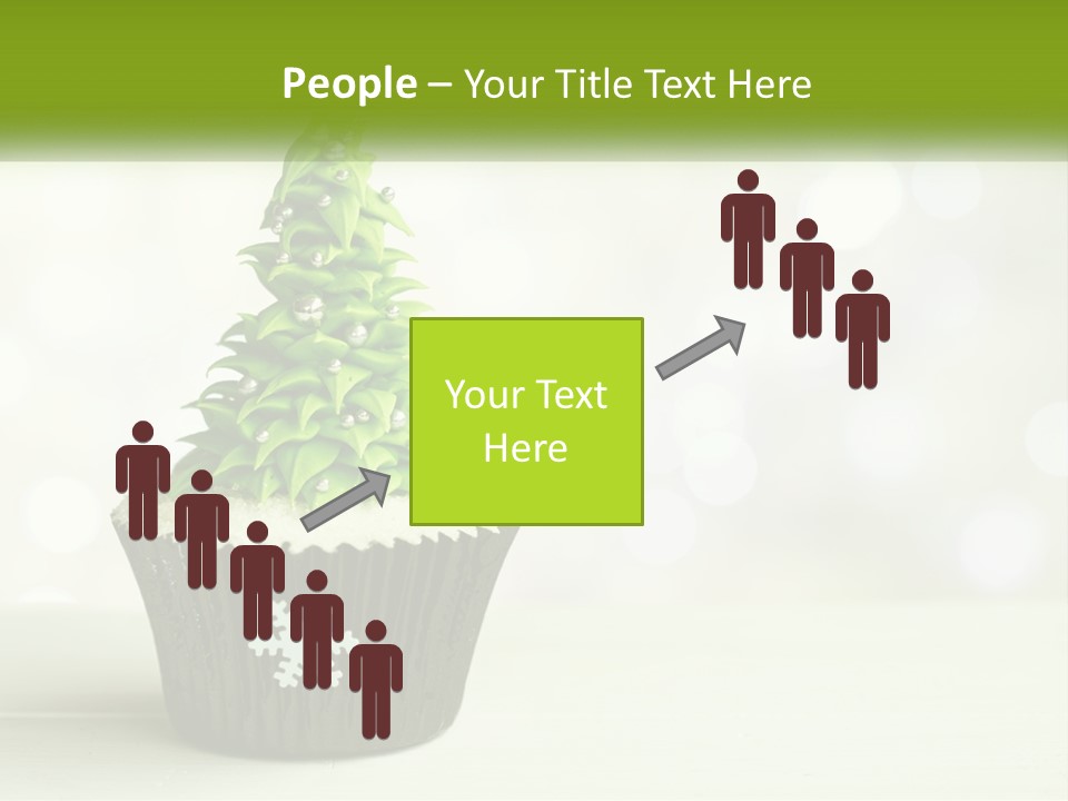 A Cupcake With A Christmas Tree On Top Of It PowerPoint Template