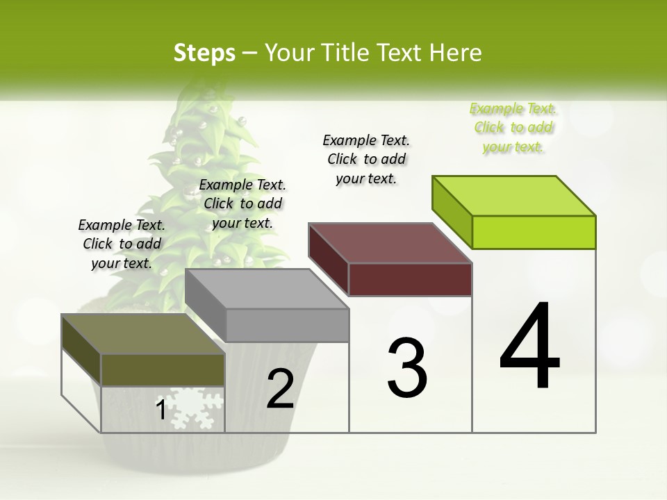 A Cupcake With A Christmas Tree On Top Of It PowerPoint Template