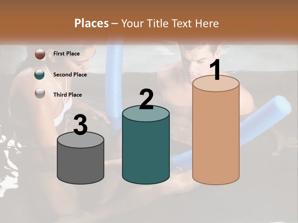 A Man And A Woman In A Swimming Pool PowerPoint Template