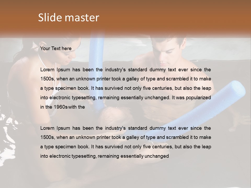 A Man And A Woman In A Swimming Pool PowerPoint Template