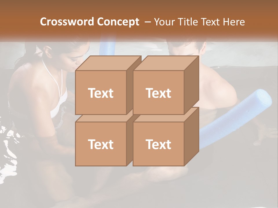 A Man And A Woman In A Swimming Pool PowerPoint Template