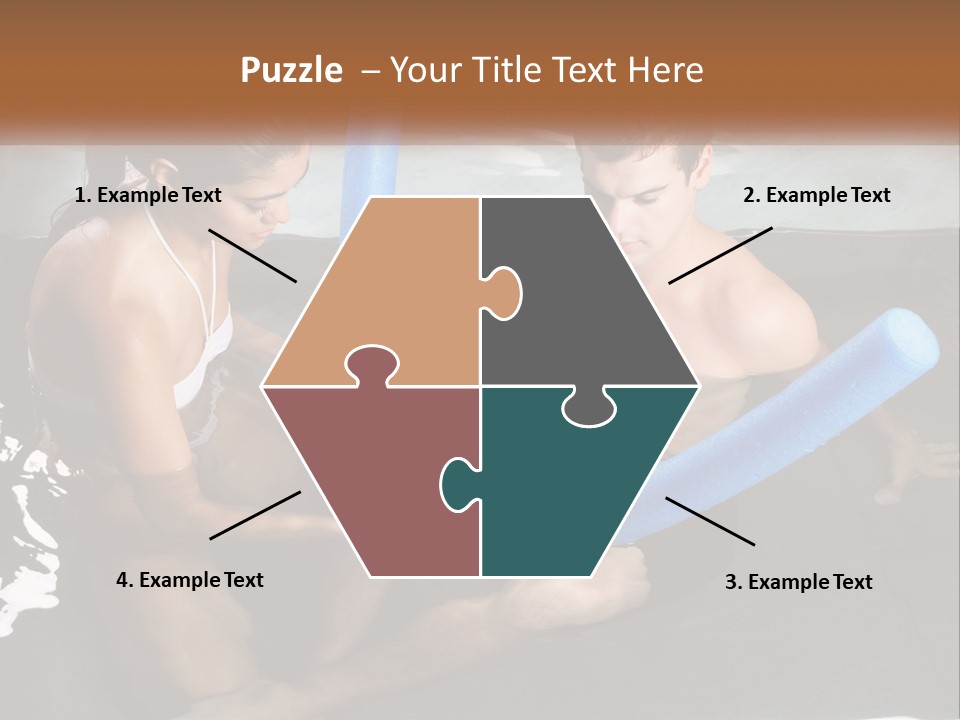 A Man And A Woman In A Swimming Pool PowerPoint Template