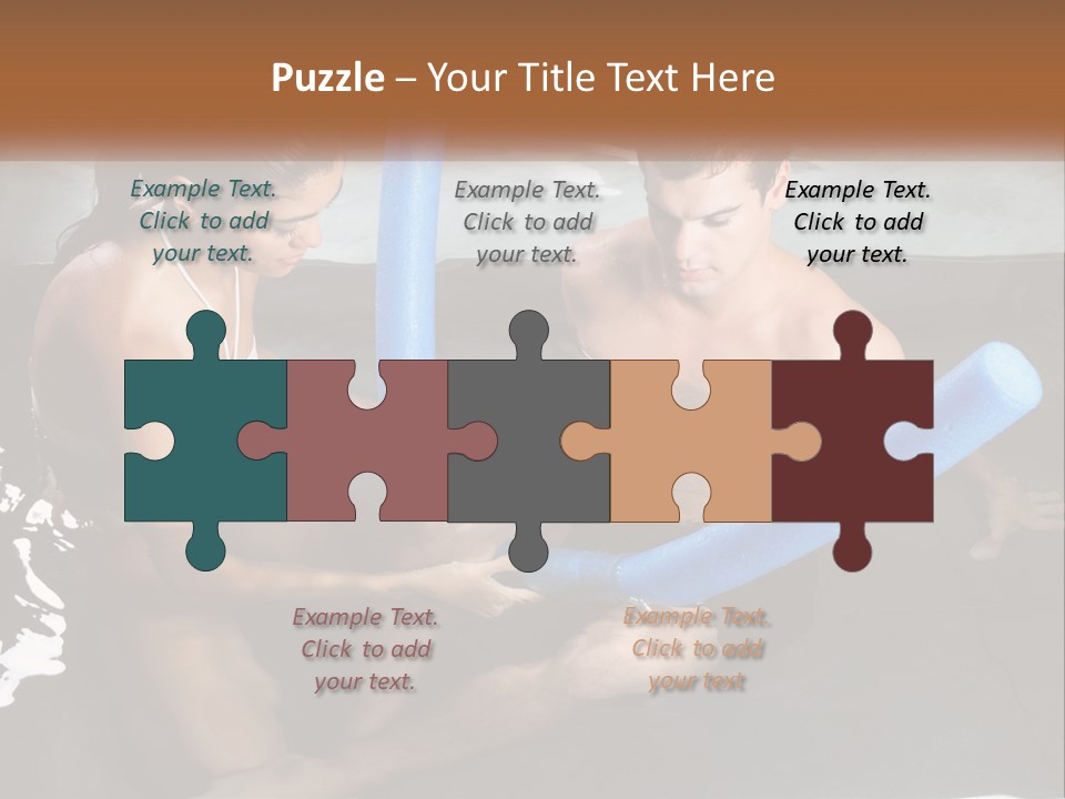 A Man And A Woman In A Swimming Pool PowerPoint Template