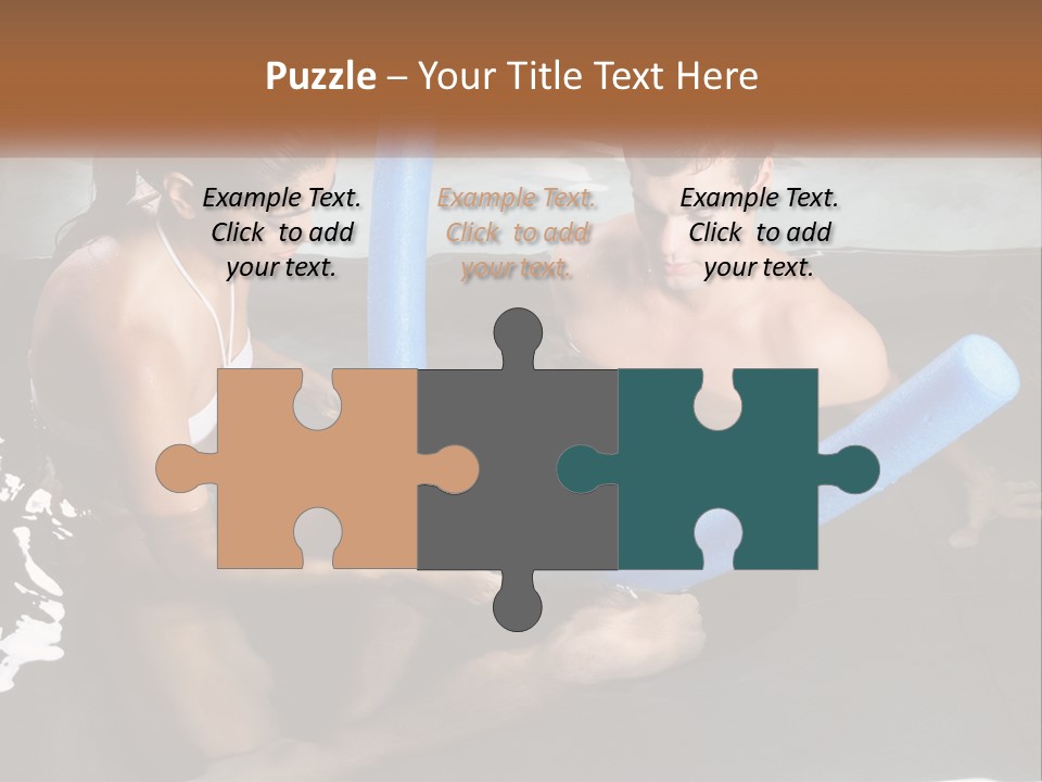 A Man And A Woman In A Swimming Pool PowerPoint Template