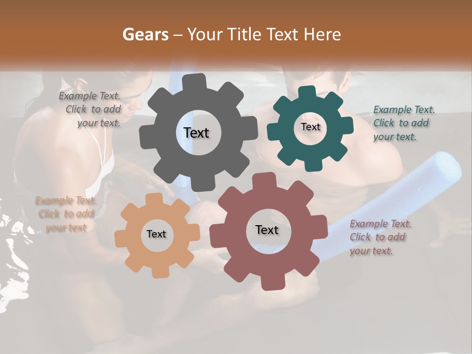 A Man And A Woman In A Swimming Pool PowerPoint Template