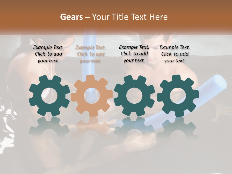 A Man And A Woman In A Swimming Pool PowerPoint Template