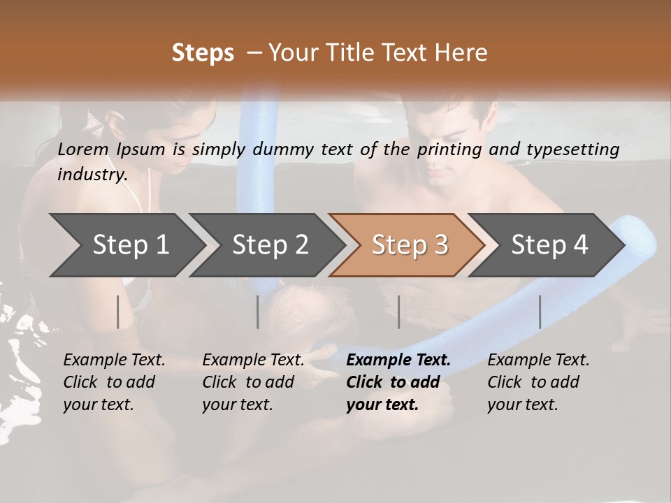 A Man And A Woman In A Swimming Pool PowerPoint Template