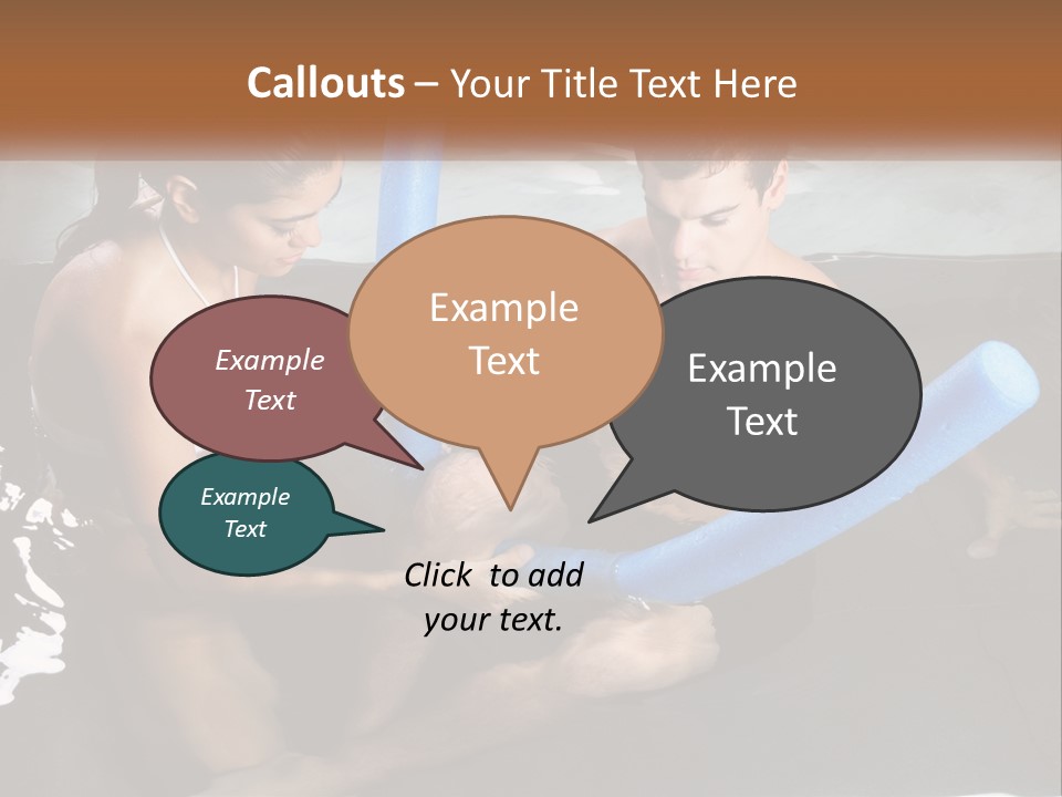 A Man And A Woman In A Swimming Pool PowerPoint Template