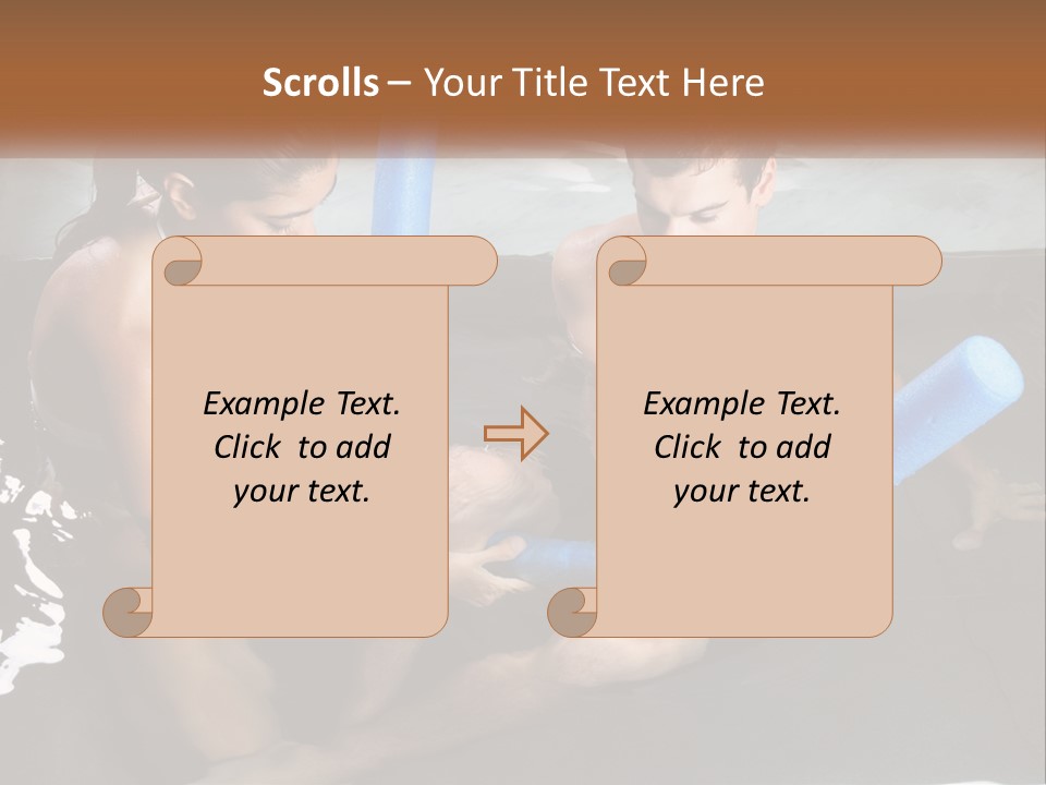A Man And A Woman In A Swimming Pool PowerPoint Template