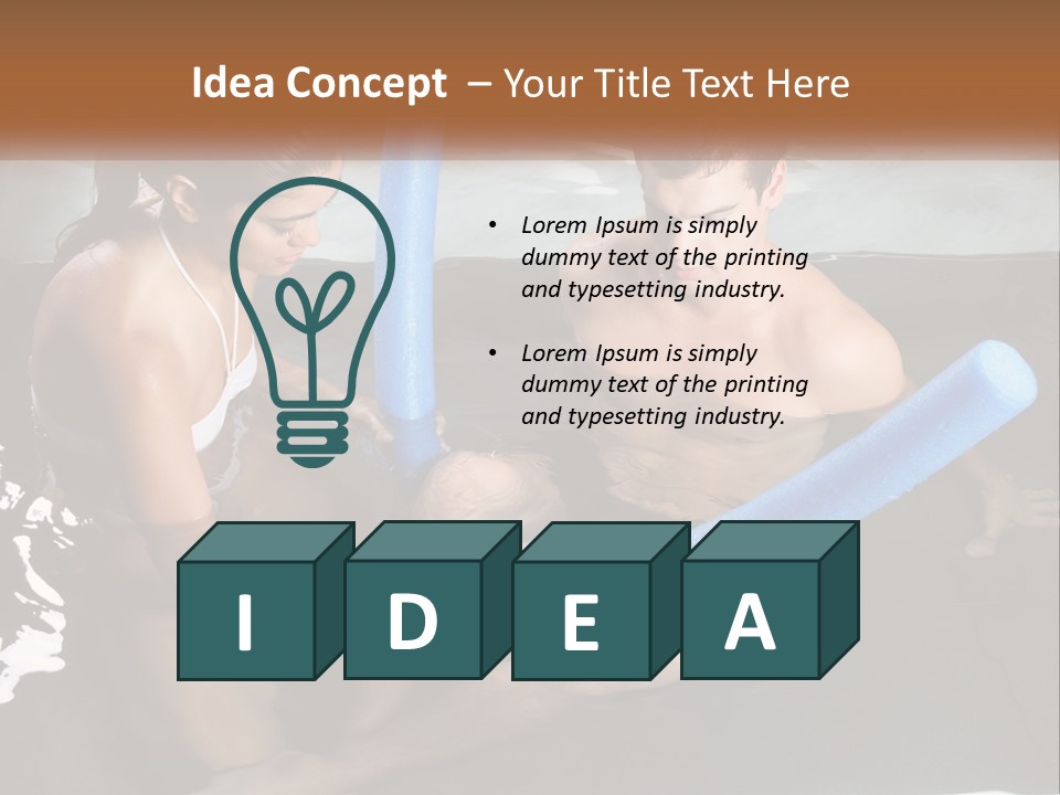 A Man And A Woman In A Swimming Pool PowerPoint Template