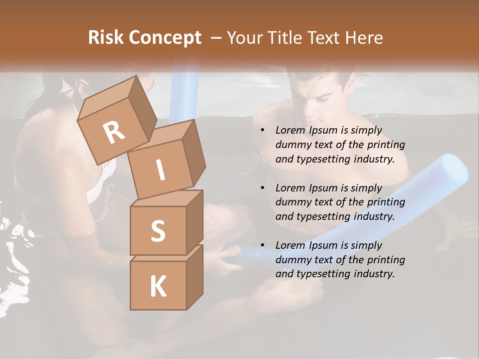 A Man And A Woman In A Swimming Pool PowerPoint Template