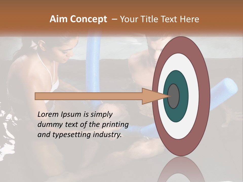 A Man And A Woman In A Swimming Pool PowerPoint Template