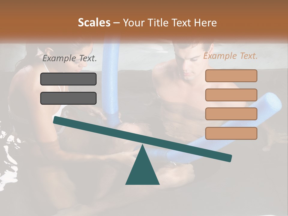 A Man And A Woman In A Swimming Pool PowerPoint Template