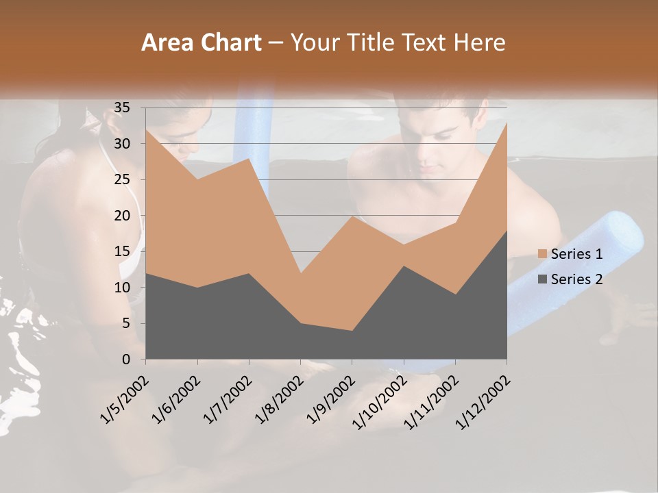 A Man And A Woman In A Swimming Pool PowerPoint Template