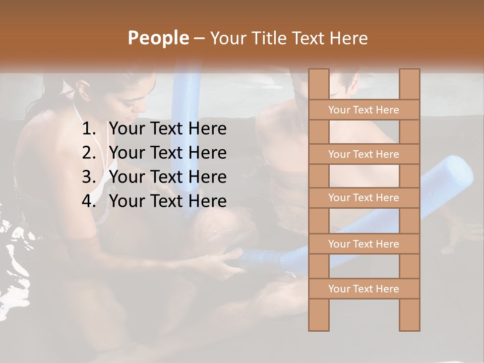 A Man And A Woman In A Swimming Pool PowerPoint Template