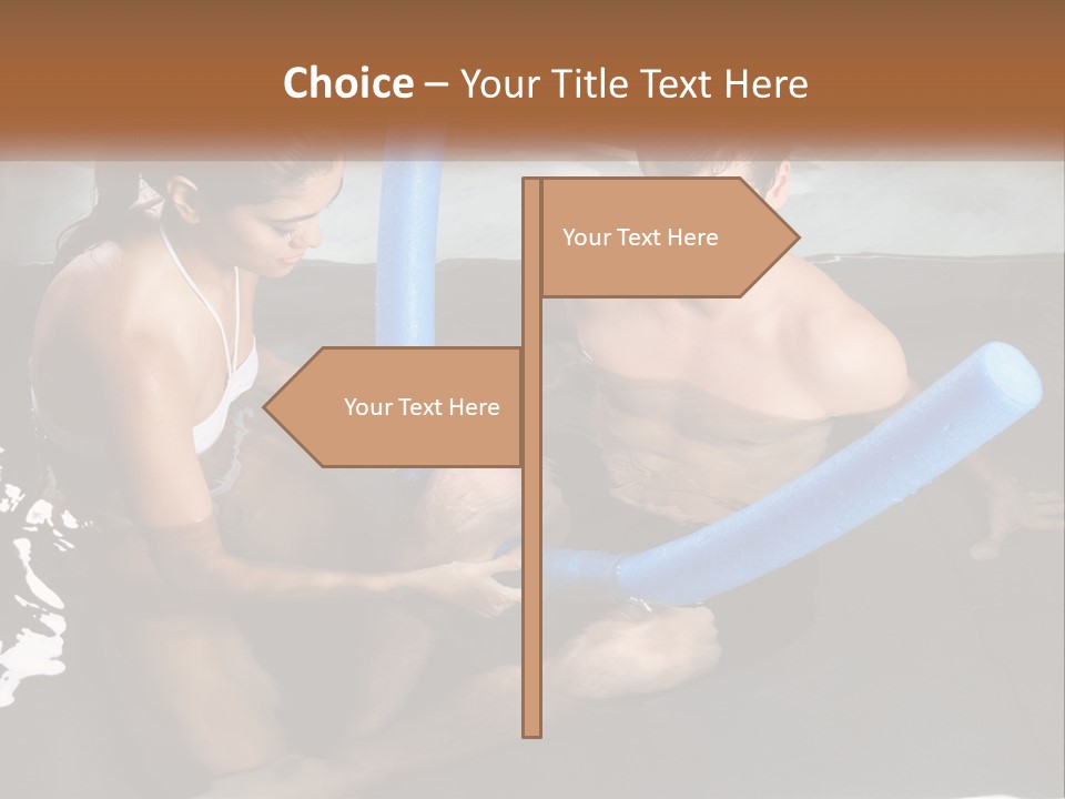 A Man And A Woman In A Swimming Pool PowerPoint Template