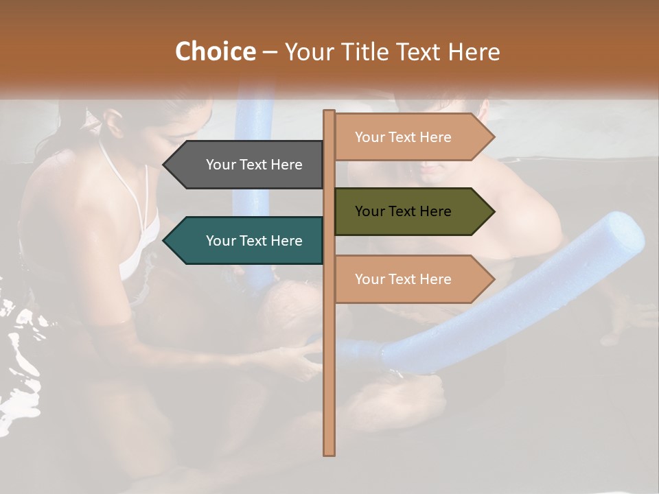 A Man And A Woman In A Swimming Pool PowerPoint Template