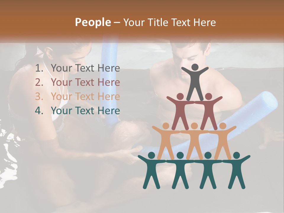 A Man And A Woman In A Swimming Pool PowerPoint Template