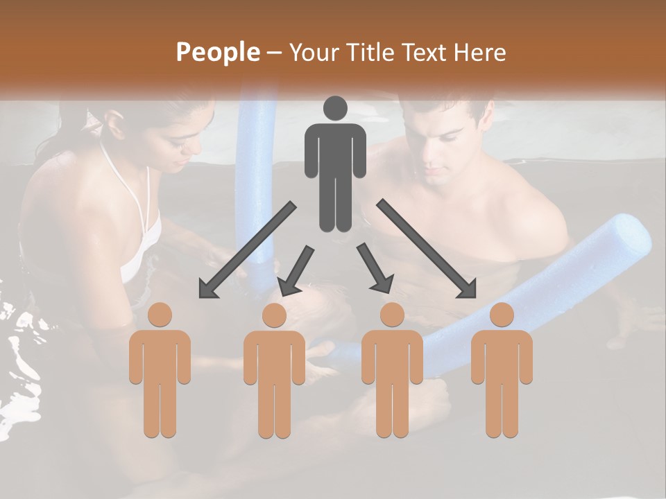 A Man And A Woman In A Swimming Pool PowerPoint Template