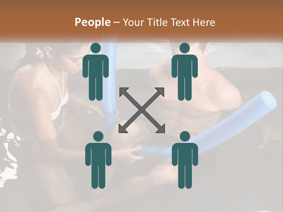 A Man And A Woman In A Swimming Pool PowerPoint Template
