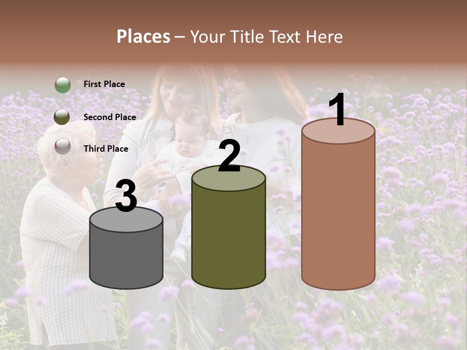 A Group Of Women Holding A Baby In A Field Of Flowers PowerPoint Template