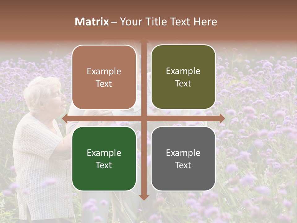 A Group Of Women Holding A Baby In A Field Of Flowers PowerPoint Template