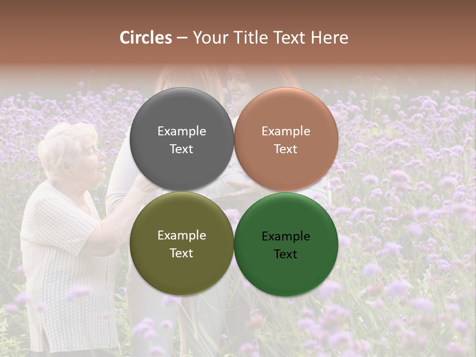A Group Of Women Holding A Baby In A Field Of Flowers PowerPoint Template