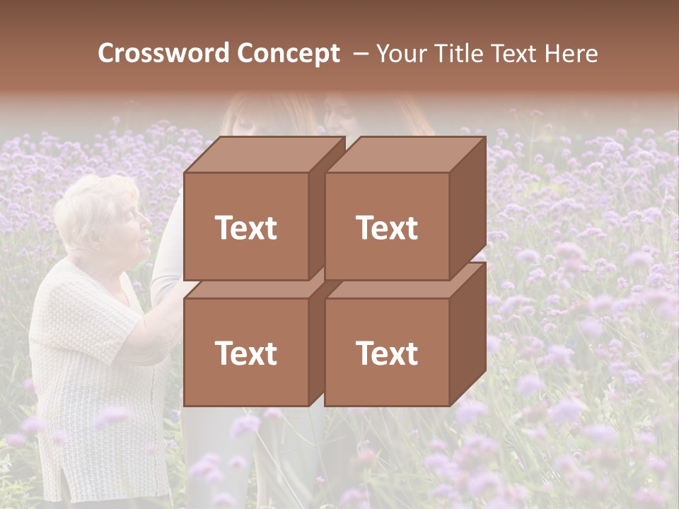 A Group Of Women Holding A Baby In A Field Of Flowers PowerPoint Template