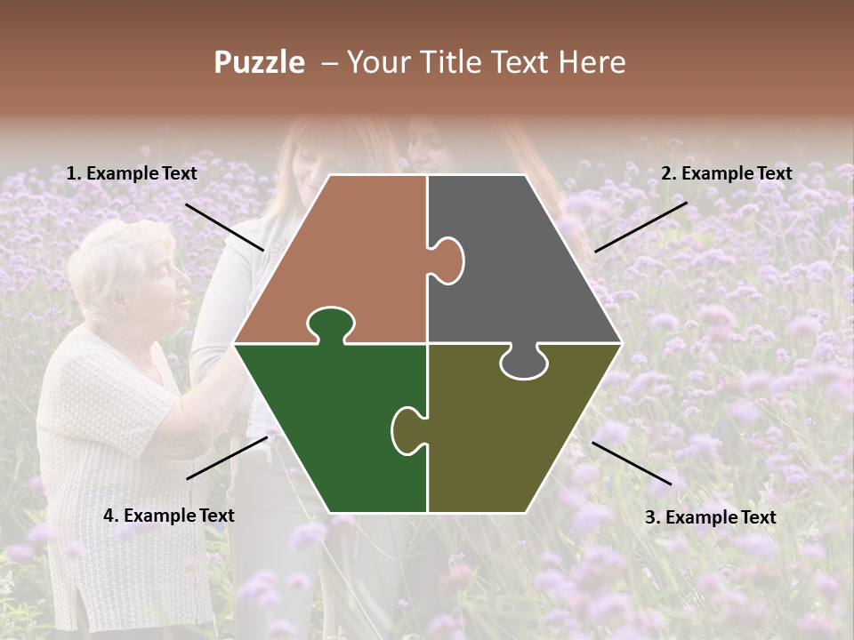 A Group Of Women Holding A Baby In A Field Of Flowers PowerPoint Template