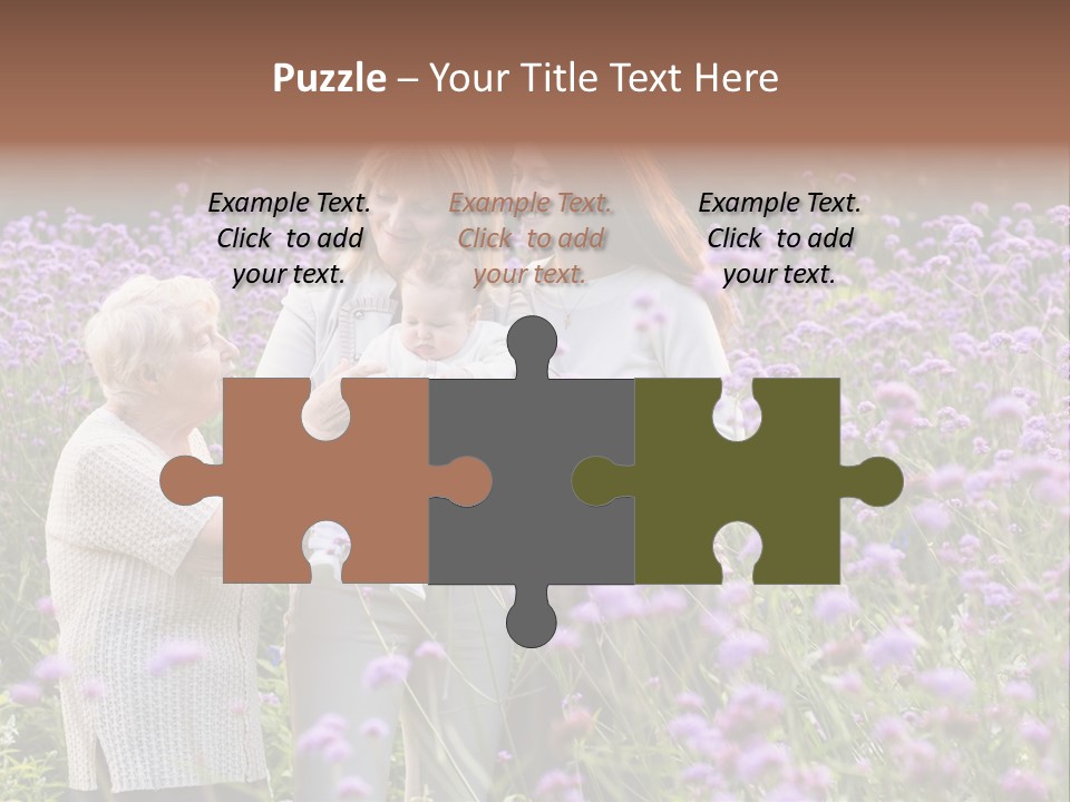 A Group Of Women Holding A Baby In A Field Of Flowers PowerPoint Template