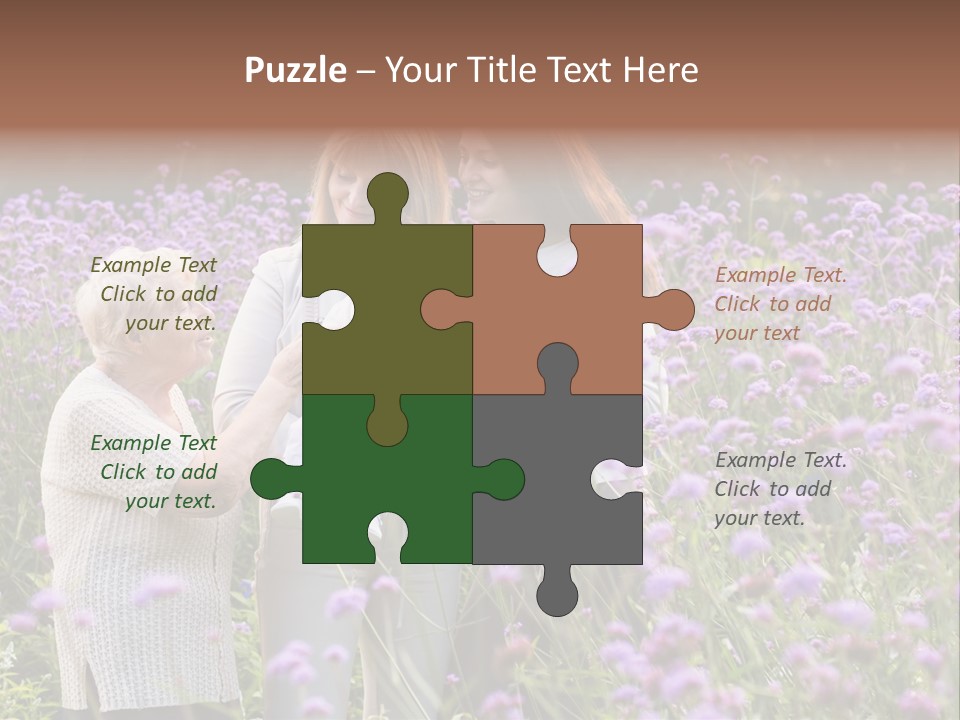 A Group Of Women Holding A Baby In A Field Of Flowers PowerPoint Template