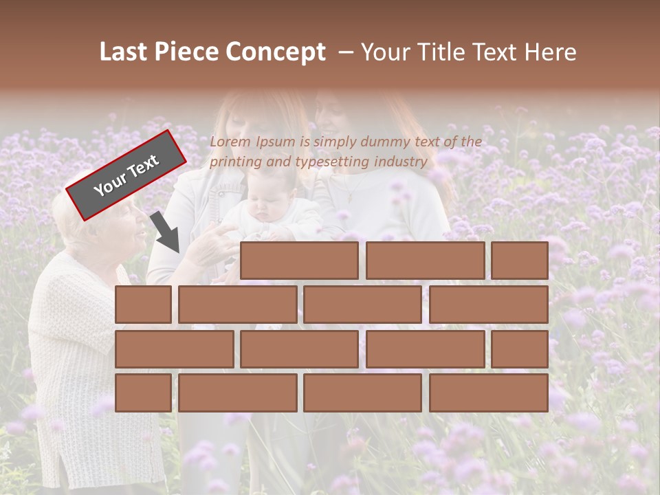 A Group Of Women Holding A Baby In A Field Of Flowers PowerPoint Template