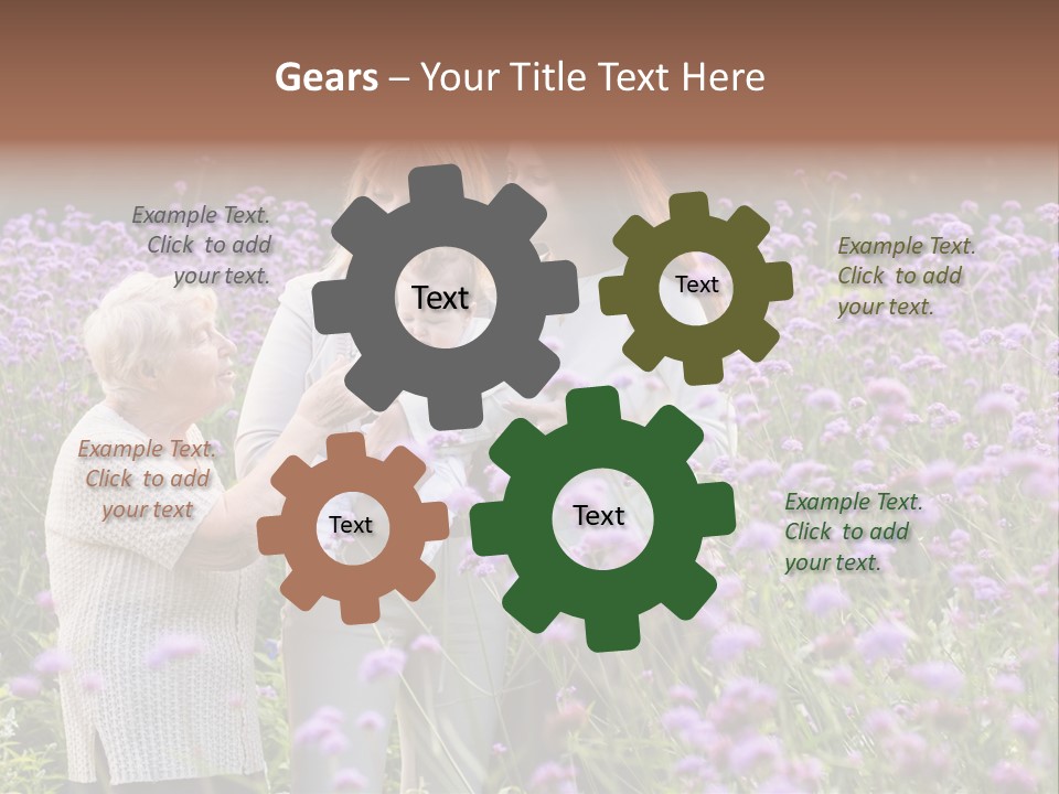 A Group Of Women Holding A Baby In A Field Of Flowers PowerPoint Template