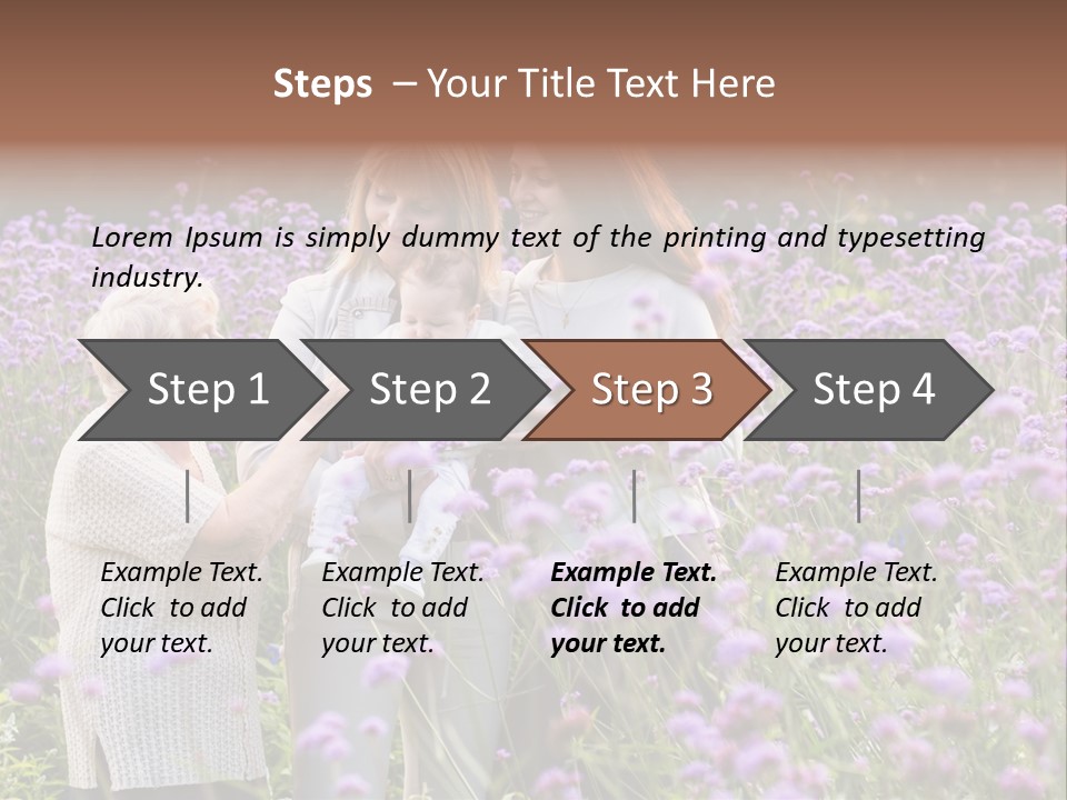 A Group Of Women Holding A Baby In A Field Of Flowers PowerPoint Template