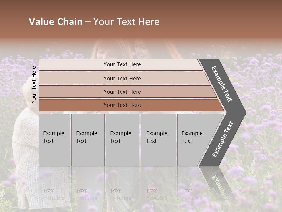 A Group Of Women Holding A Baby In A Field Of Flowers PowerPoint Template