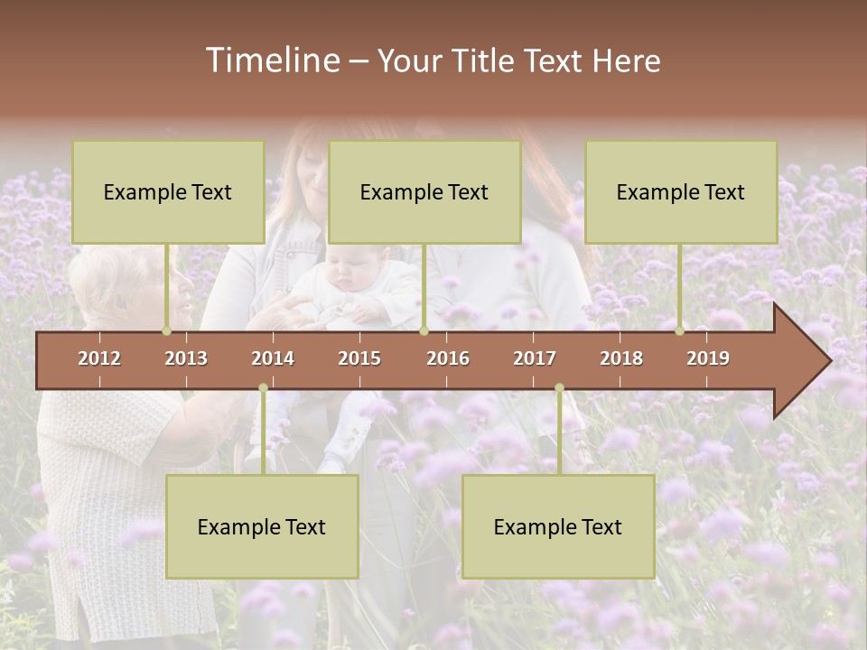 A Group Of Women Holding A Baby In A Field Of Flowers PowerPoint Template
