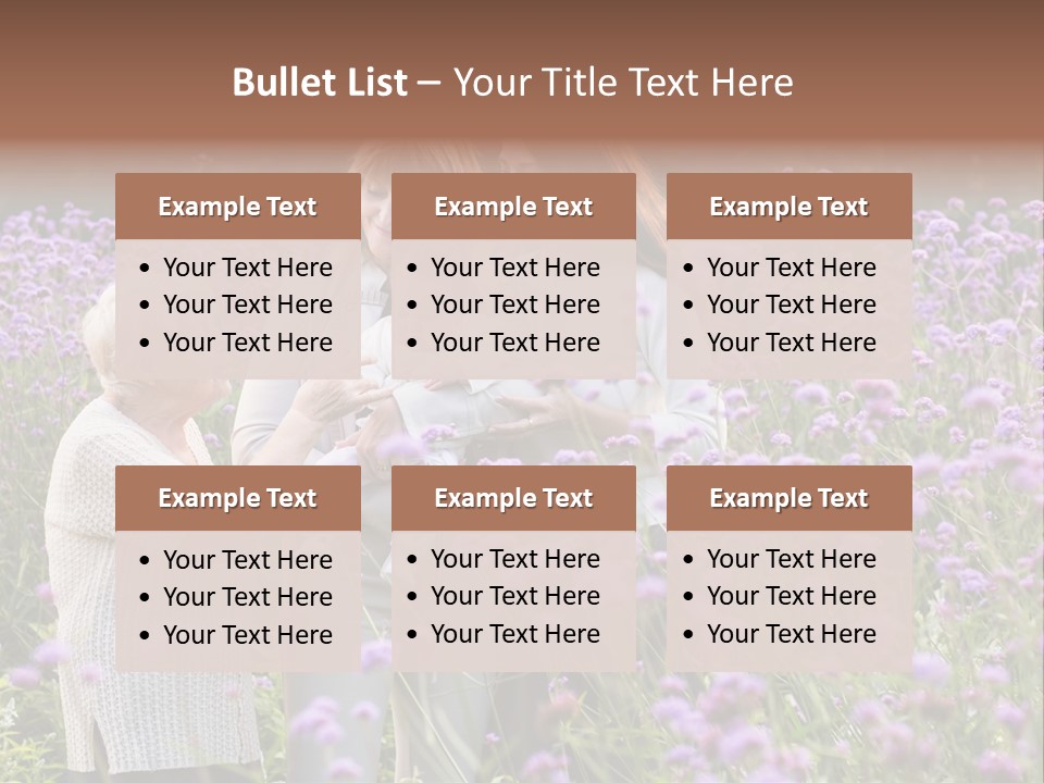 A Group Of Women Holding A Baby In A Field Of Flowers PowerPoint Template