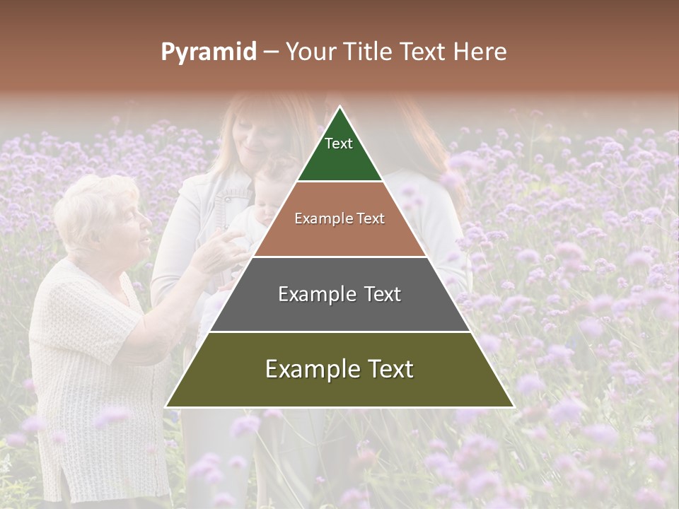 A Group Of Women Holding A Baby In A Field Of Flowers PowerPoint Template