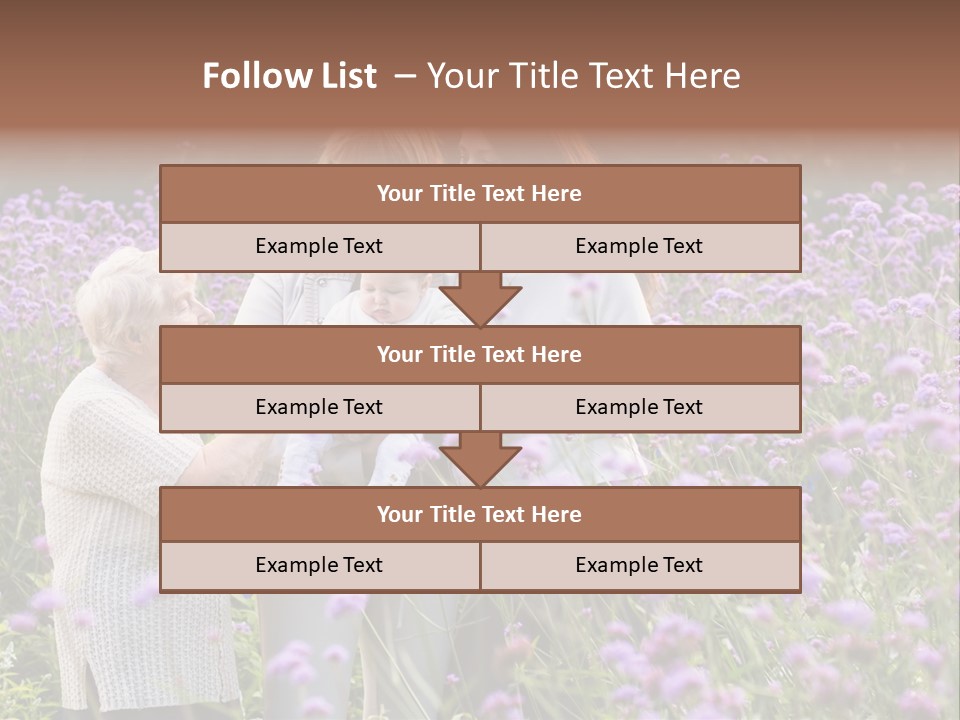 A Group Of Women Holding A Baby In A Field Of Flowers PowerPoint Template