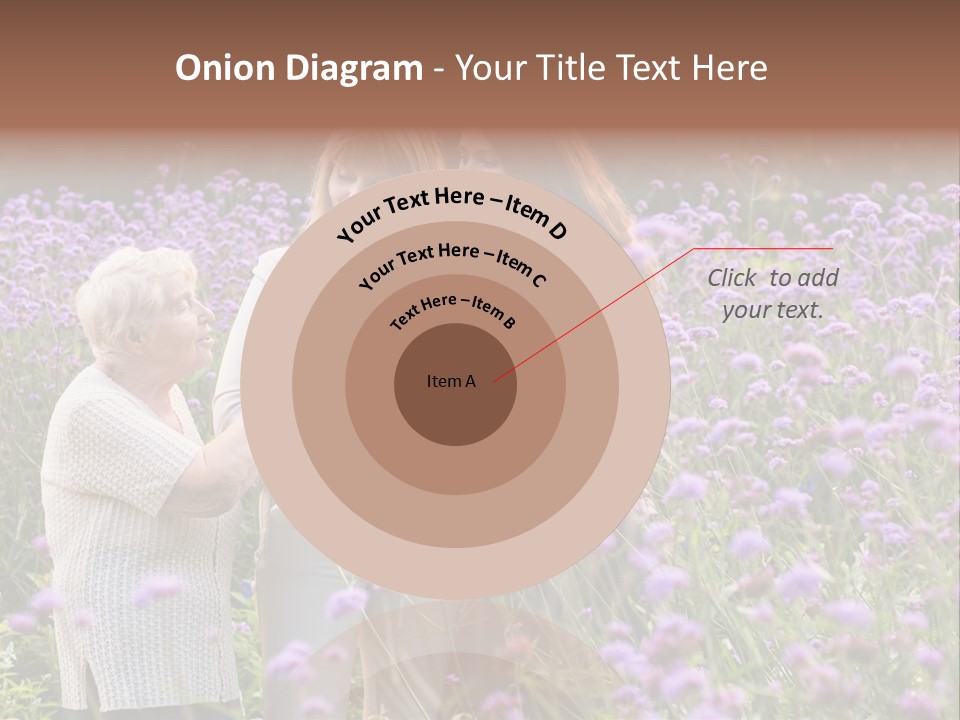 A Group Of Women Holding A Baby In A Field Of Flowers PowerPoint Template