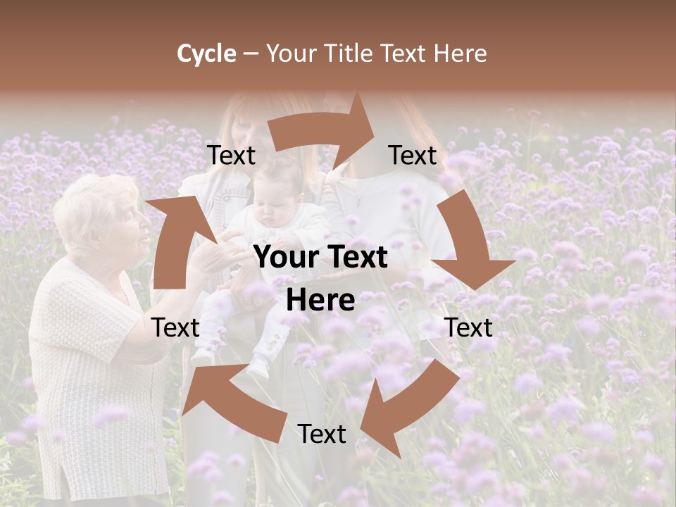 A Group Of Women Holding A Baby In A Field Of Flowers PowerPoint Template