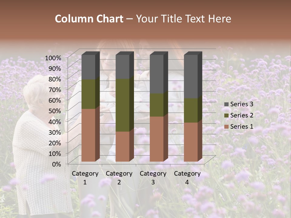 A Group Of Women Holding A Baby In A Field Of Flowers PowerPoint Template