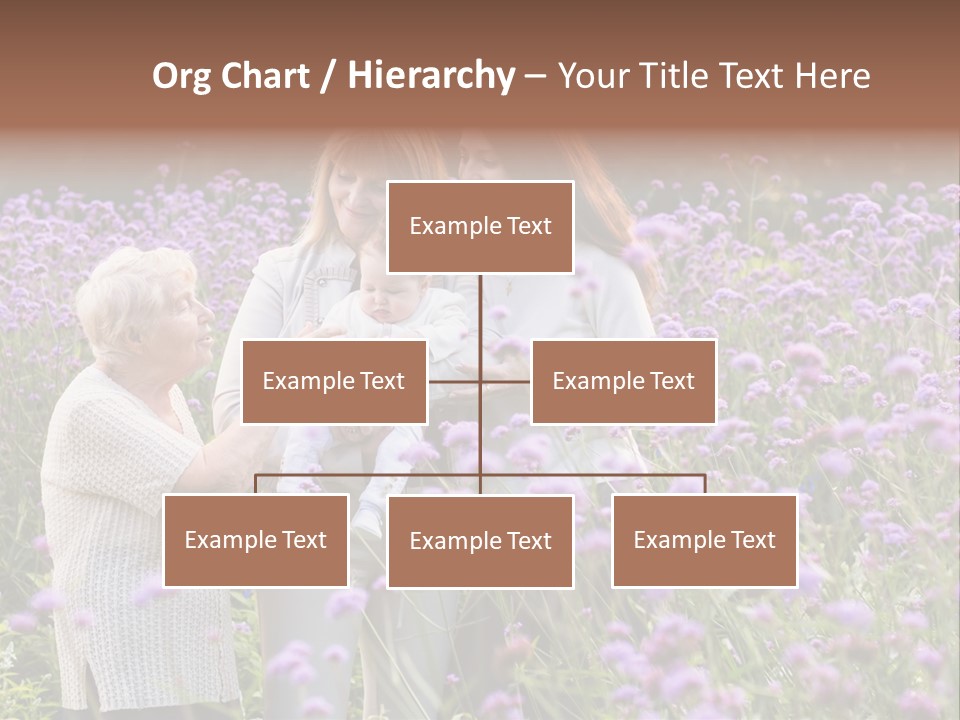 A Group Of Women Holding A Baby In A Field Of Flowers PowerPoint Template